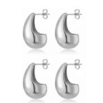 Σκουλαρίκια Drops silver