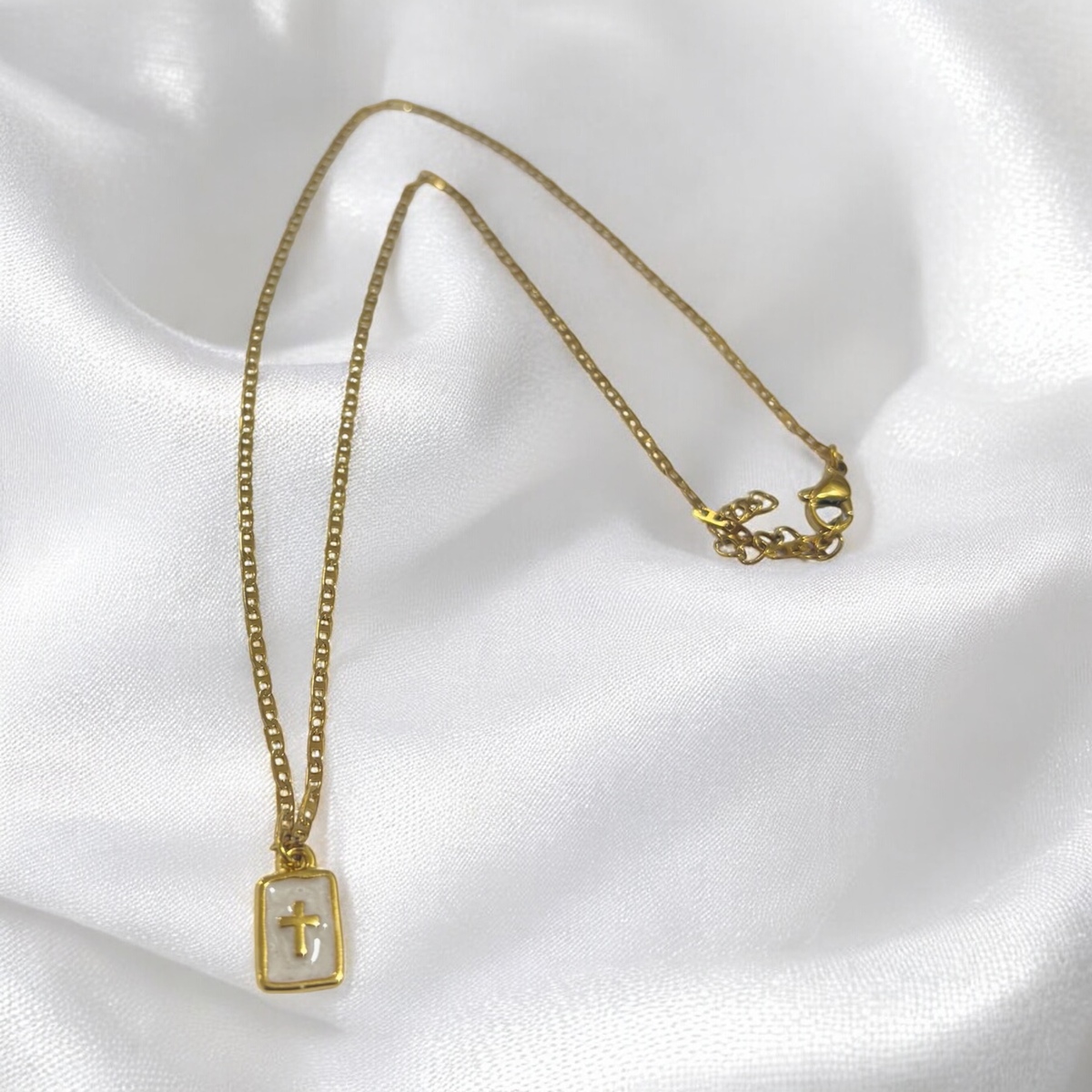 Ν952 Κολιέ White Cross - Image 1